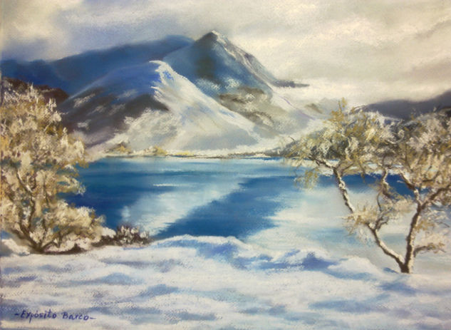 llego la nieve Pastel Paper Landscaping