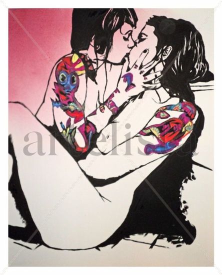 Beso mútuo Acrylic Canvas Others