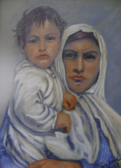 Maternidad India Pastel Papel Retrato