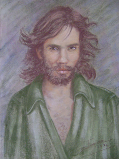 Hippie. Pastel Papel Retrato