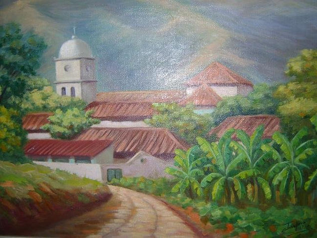 Hacienda de San Mateo - Estado Aragua - Venezuela Óleo Lienzo Paisaje