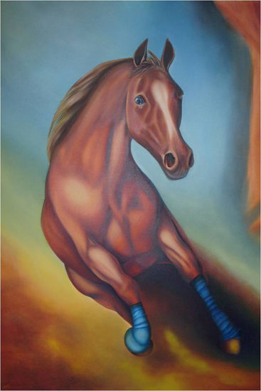 Caballo Janto Oil Canvas Animals