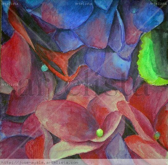 hortensia pequeña 1 Acrylic Canvas Landscaping