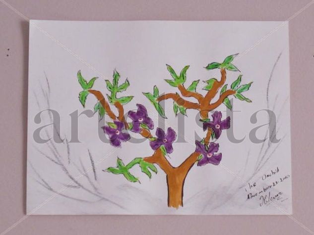 La orquidea Watercolour Paper Landscaping