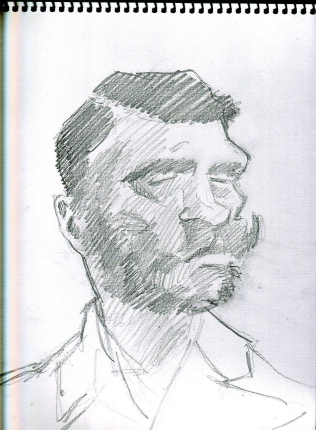 retrato a rayas