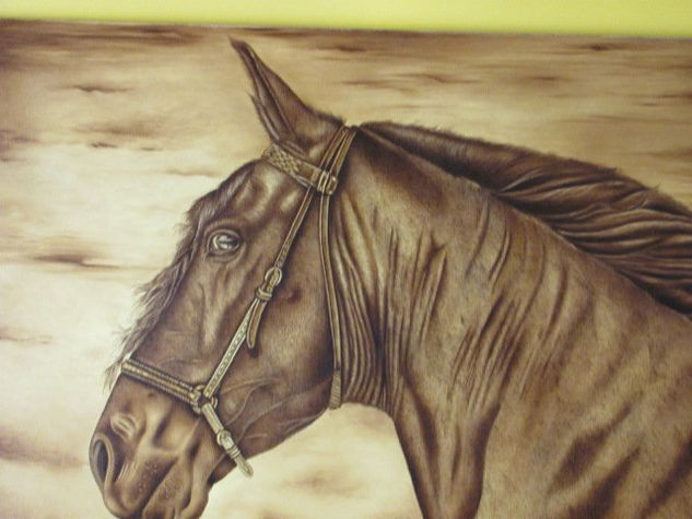 caballos brea Oil Canvas Landscaping