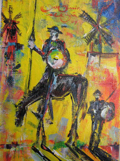 Quijote y Sancho Oil Canvas Figure Painting