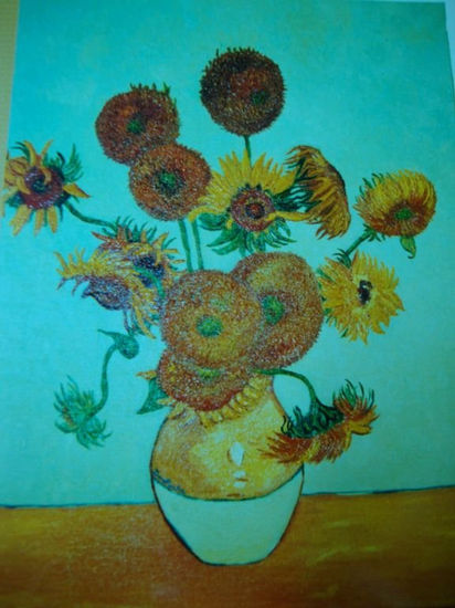 LOS GIRASOLES DE VAN GOGH (copia) Óleo Lienzo Paisaje