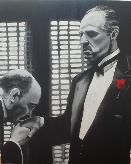 Retrato de D. Vito Corleone Oil Canvas Portrait