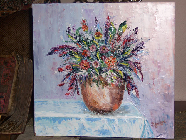 jarrón,  de flores Oil Canvas Landscaping