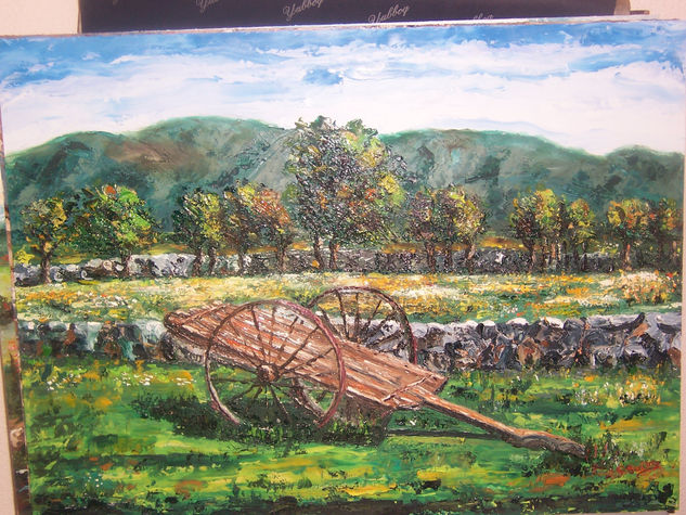 carro en el campo Oil Panel Landscaping