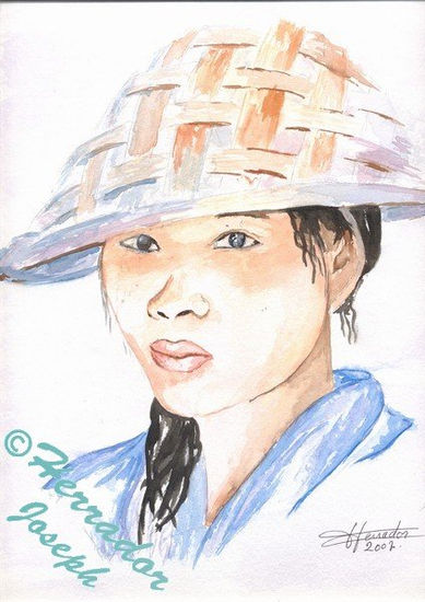 La Tailandia Acuarela Papel Retrato