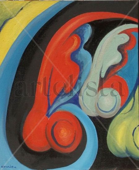 DANZA MOVIMIENTO Oil Panel Figure Painting