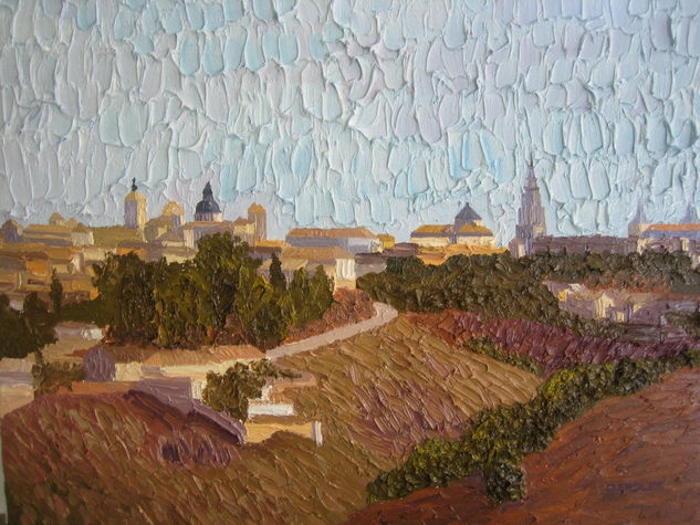 Toledo desde el Cigarral del Bosque Oil Canvas Landscaping