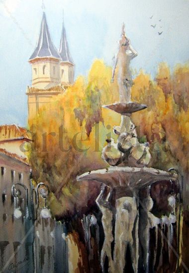 Fuente de las granadas Watercolour Paper Landscaping