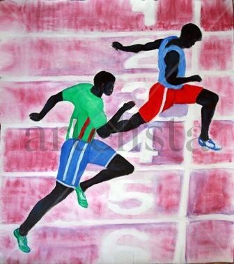 cien metros lisos Acrylic Canvas Sports