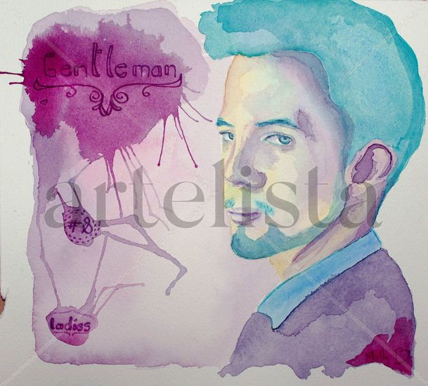 Gentleman Watercolour Canvas Landscaping