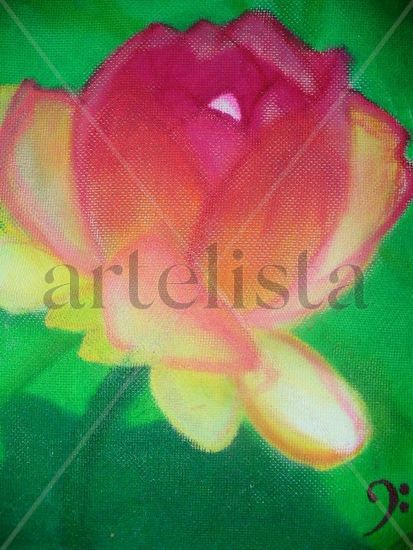 Flor de loto Oil Others Floral Painting