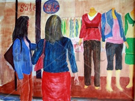 de tiendas Acrylic Canvas Figure Painting