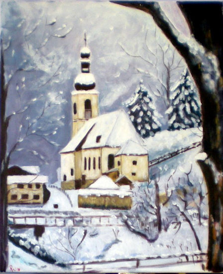 Invierno en Ramsau (Alemania) Acrylic Canvas Landscaping