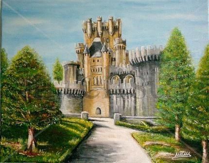 El castillo de Butrón Oil Canvas Landscaping