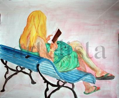 leyendo en el parque