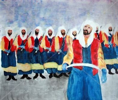 moros y cristianos Acrylic Canvas Figure Painting