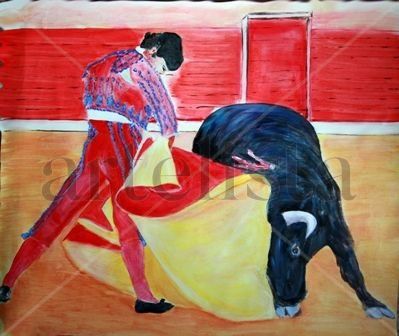 pase torero Acrylic Canvas Figure Painting