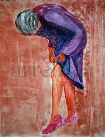 punto en la media Acrylic Canvas Figure Painting