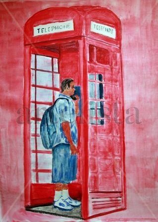 telefoneando Acrylic Canvas Figure Painting