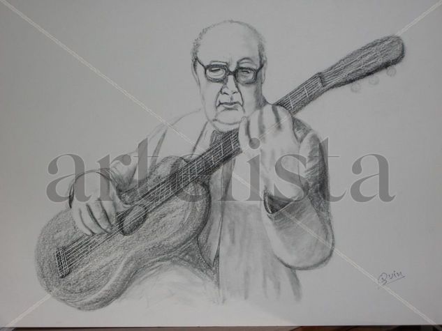 Andrés Segovia Charcoal