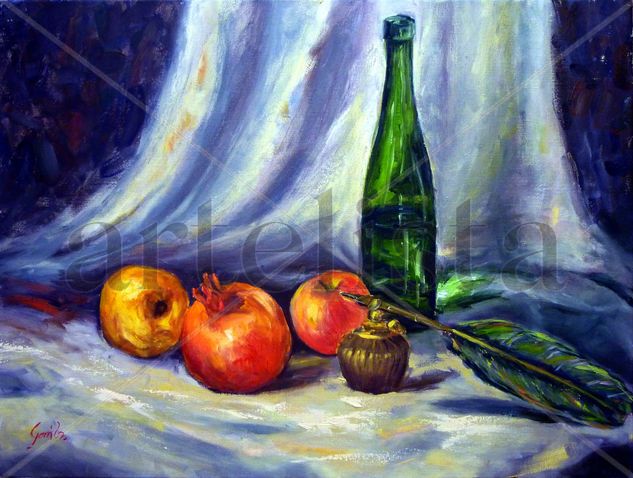 bodegón con pluma Oil Canvas Still Life Paintings