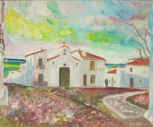 Plaza de Santiago. Oil Canvas Landscaping