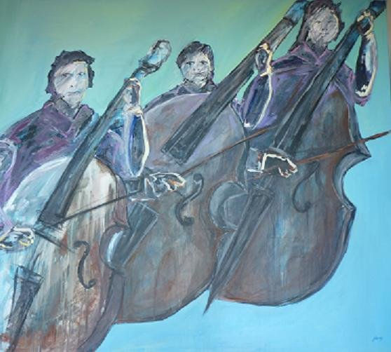 VIOLONCHELOS AZUL 144 X 130 Mixed media Canvas Others