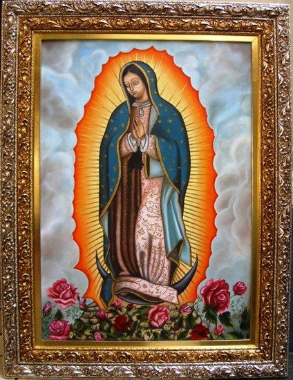 VIRGEN DE GUADALUPE Oil Canvas Figure Painting