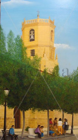 El campanario de Vianos Oil Canvas Landscaping