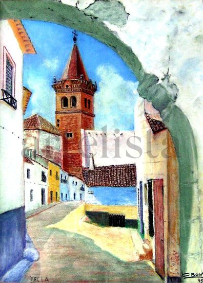 YECLA  (Murcia) Pastel Papel Paisaje