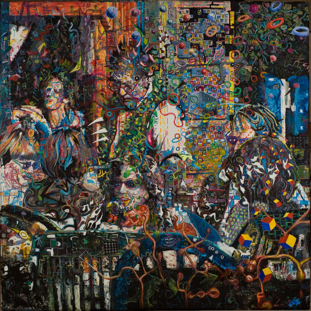 Balbuceos de una historia cerrada -acrílico-180x180-cm