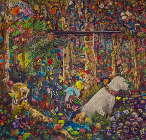 Blanco-Perro -acrílico-190x190-cm Acrylic Canvas Others