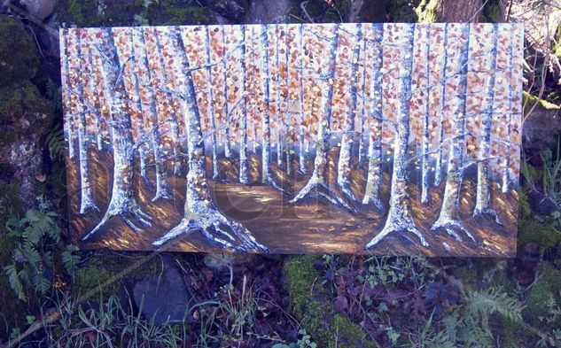 Fageda a la tardor. Hayedo en otoño. Acrylic Panel Landscaping