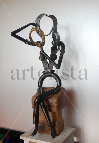 Escultura Señorita ante el espejo Metal Figurative