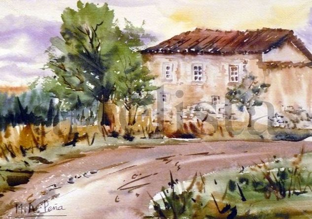 Casa del vivéro Acuarela Papel Paisaje