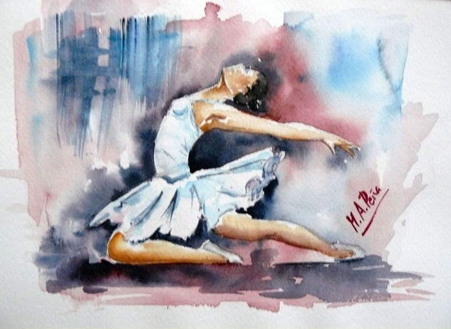 Bailarina clásica 1 Watercolour Paper Figure Painting