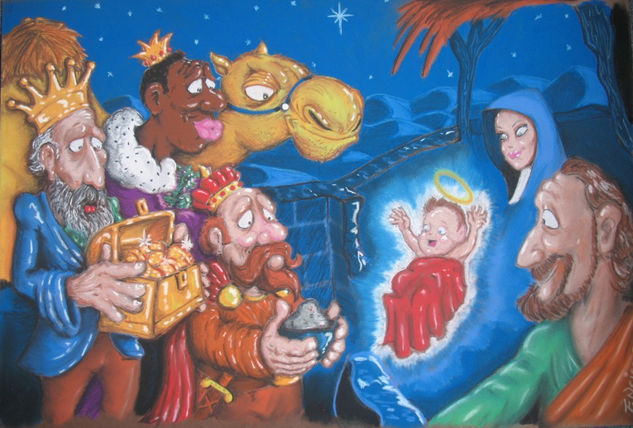 Los Reyes Magos Pastel Papel