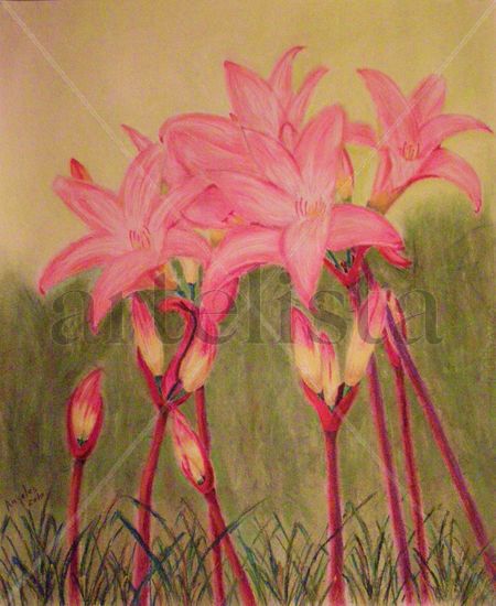 Septiembre Pastel Paper Floral Painting