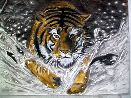 Tiger on water