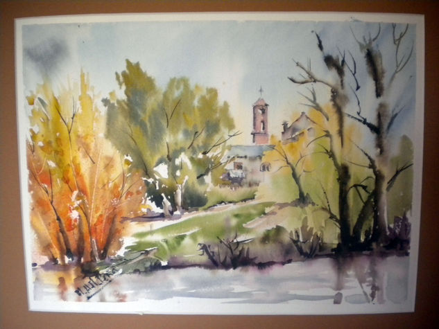 Puenteduero desde el rio Watercolour Paper Landscaping