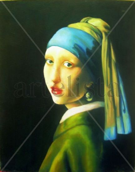 COPIA La joven de la perla Oil Canvas Portrait