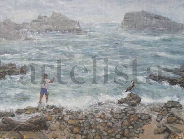 pescando un lobo de mar