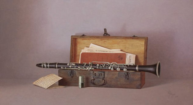 Clarinete Oil Panel Still Life Paintings